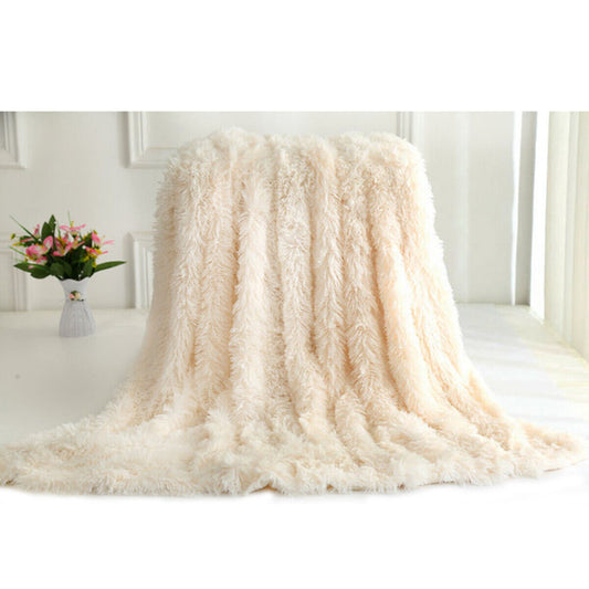 Therapeutic Blanket Soft Warm Solid Faux Fur Sherpa Fleece Throw Rug Sofa Couch Bedding Kid