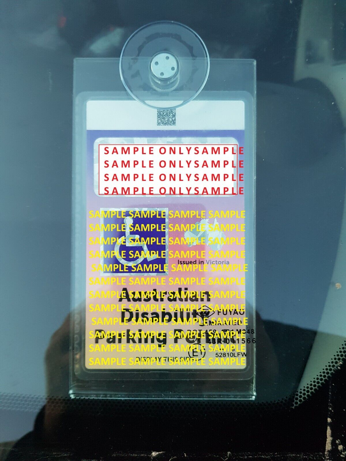 Disability Parking Permit Holder for Windscreen with Suction Cup Australian Made