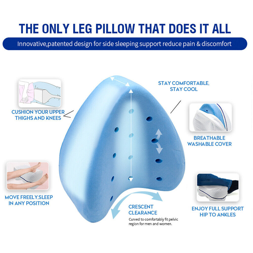 Leg Memory Foam Sleeping Pillows Knee Pillow Cushion Support Pain Relief Cover