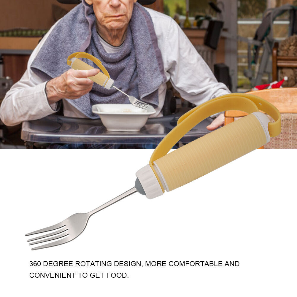 Disabled Patient Arthritis Elder Utensil Removable Flexible Rotating Eating Psg