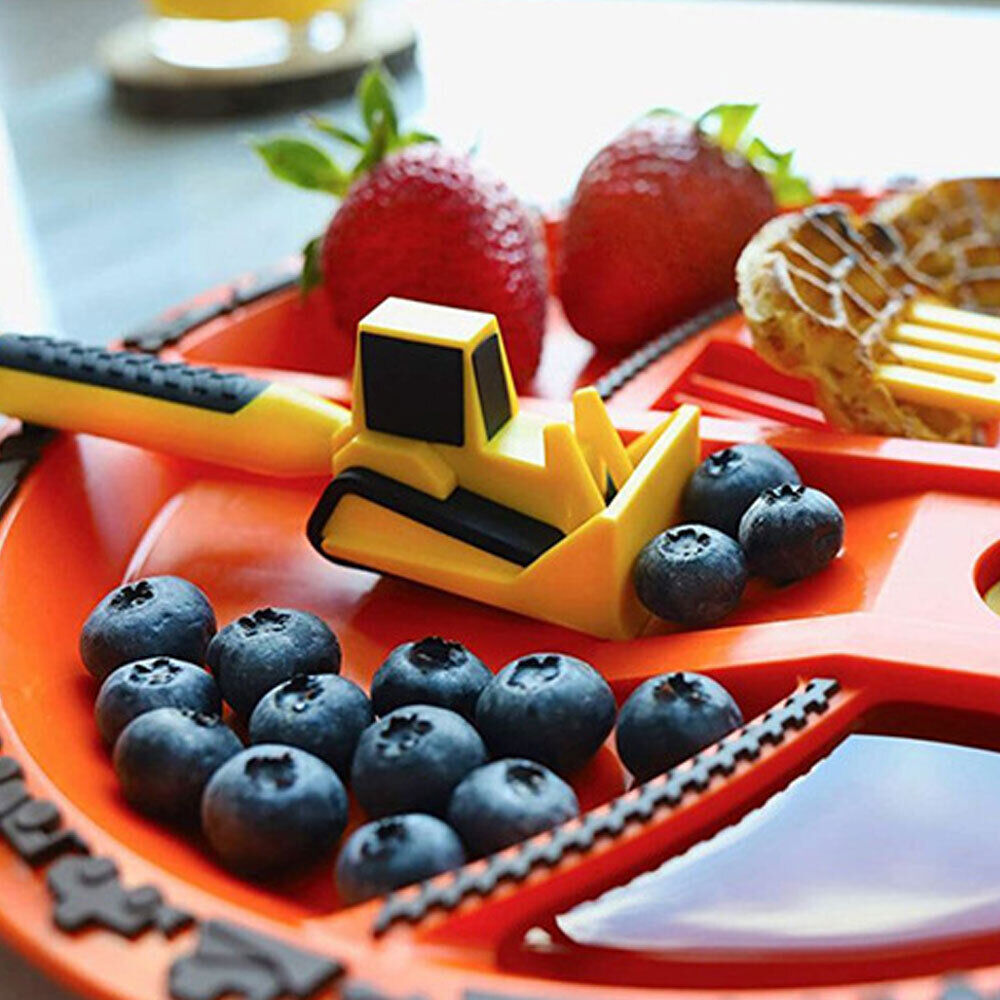 Constructive Eating - Construction Themed Set - Plate, Heavy Equipment Utensils