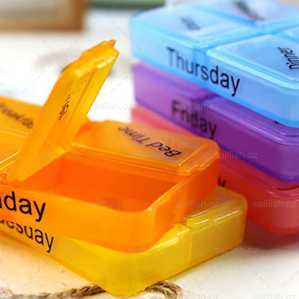 28 Slot AM PM Pill Box Medicine Organiser Case 7 Day Dispenser Weekly Medication