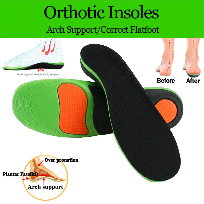 Orthotic Insoles Arch Support Flat Foot High Plantar Feet Fasciitis Pad