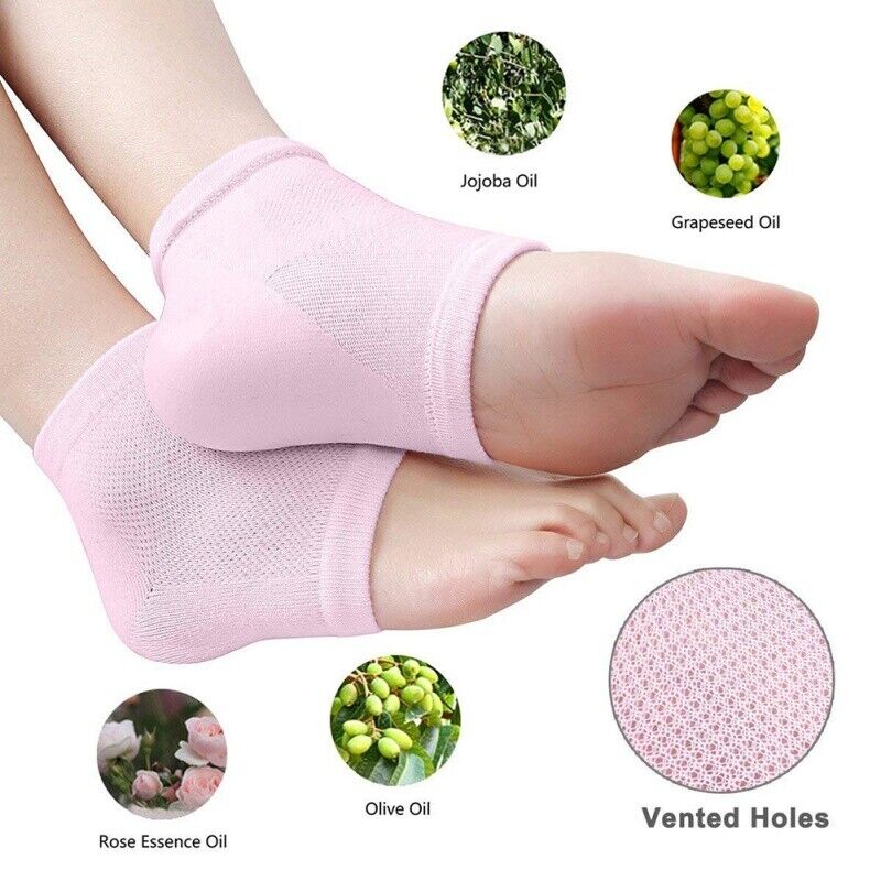 Silicone Gel Heel Socks Cracked Foot Skin Care Protector Sleeve Pain Relief