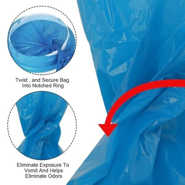 Sick Bags Vomit Bags Emesis Calibrated 1 Litre Infection Control Secure Tie