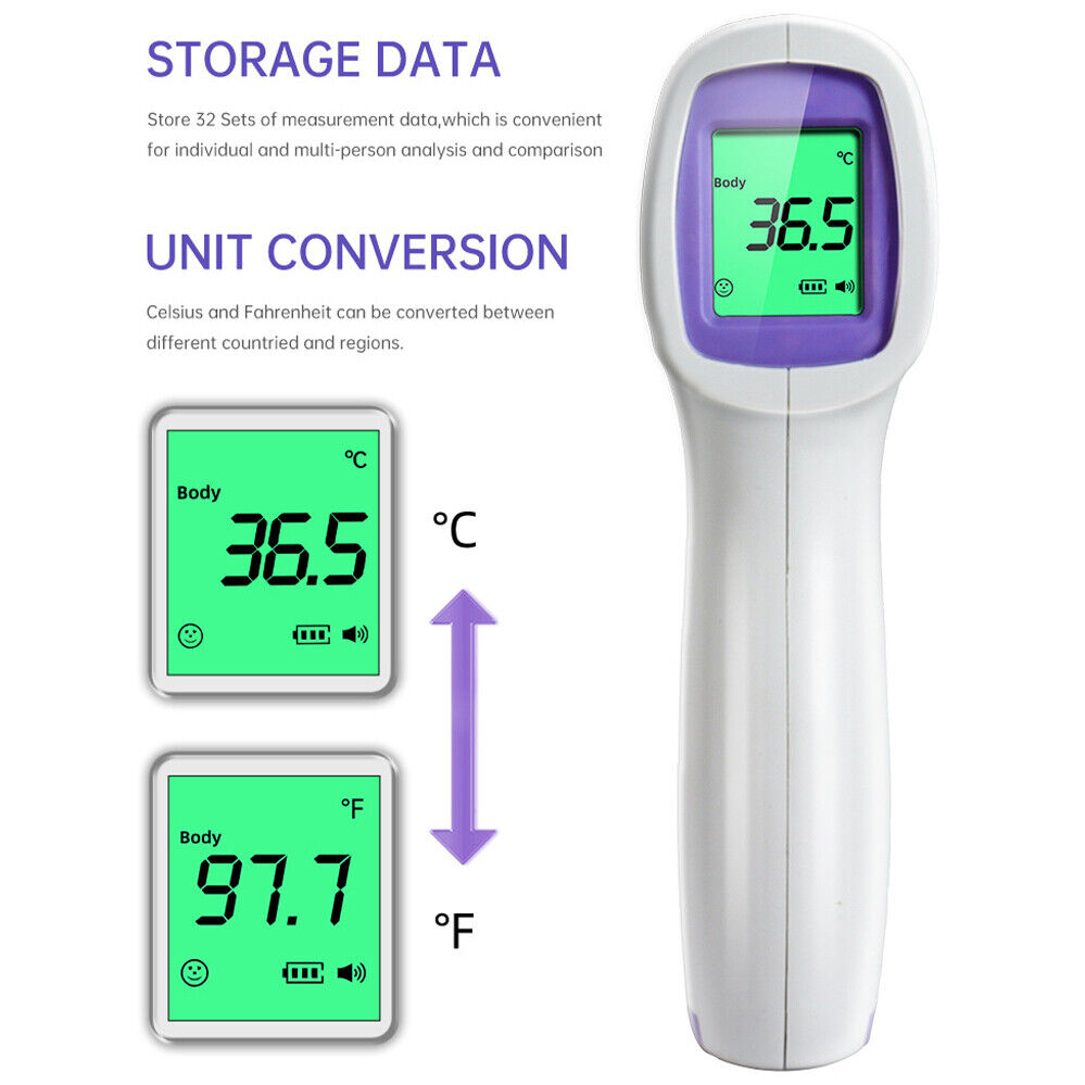 Ear Infared Forehead Gun Non Contact LCD Digital Body Temperature Thermometer