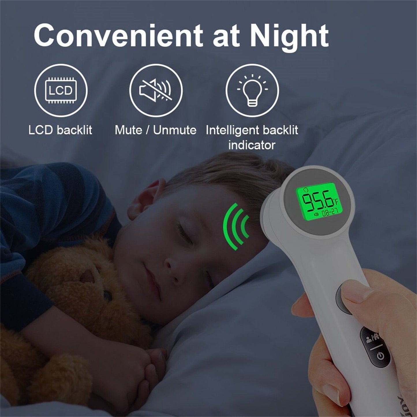 Digital LCD Infared Thermometer Gun Non Contact Forehead Ear Body Temperature