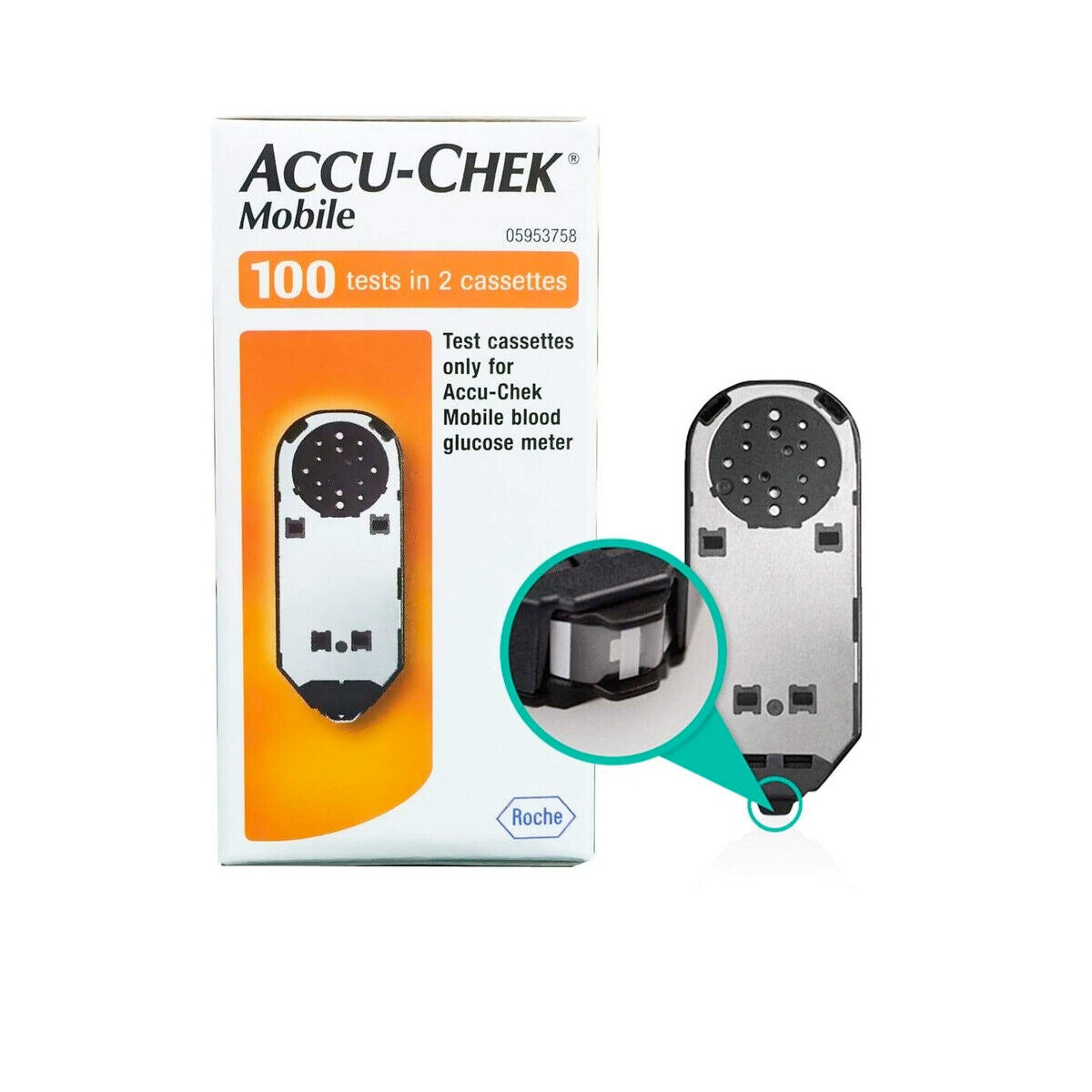 Accu Check Mobile Cassette 100 Glucose Test Strips for Accu-Chek Mobile Meter