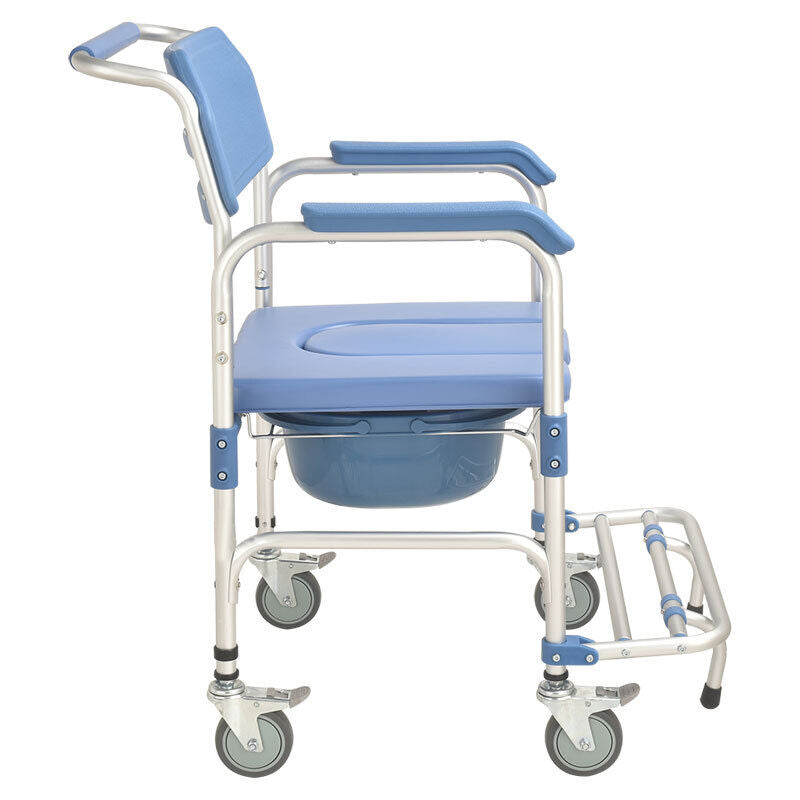 Aluminium Mobile Shower Toilet Commode Chair