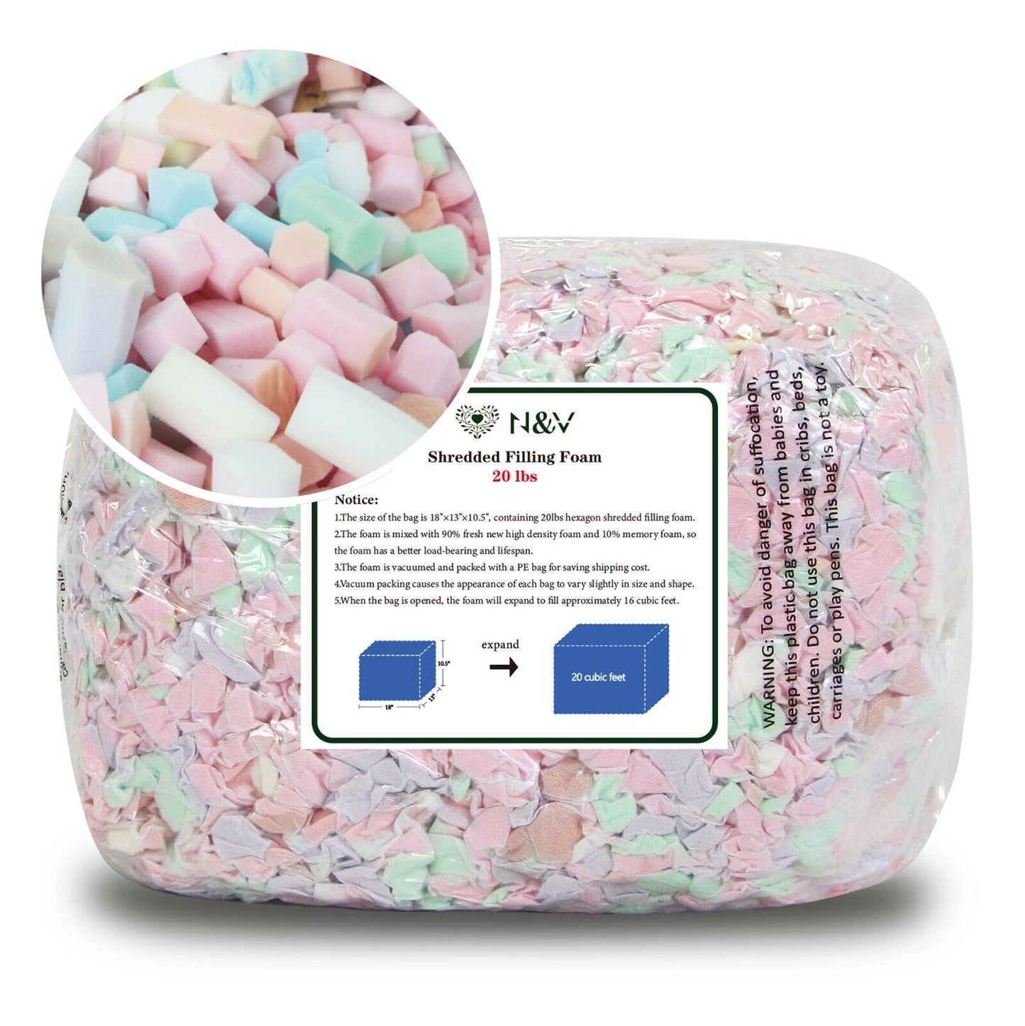 Stress Relief 9 kg Bean Bag Filling Shredded Density Foam Filling