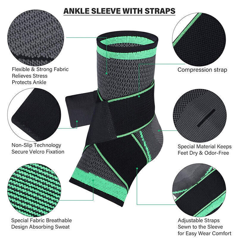 Ankle Brace Support Compression Sleeve Plantar Stabilizer Pain Relief Foot Wrap