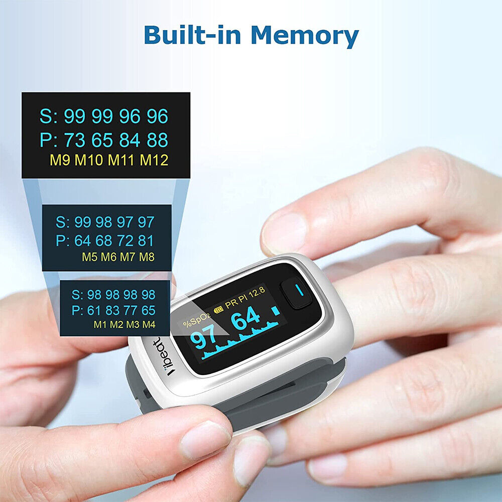 Bluetooth Finger Pulse Oximeter OLED Oxygen Saturation Monitor with Alarm and App