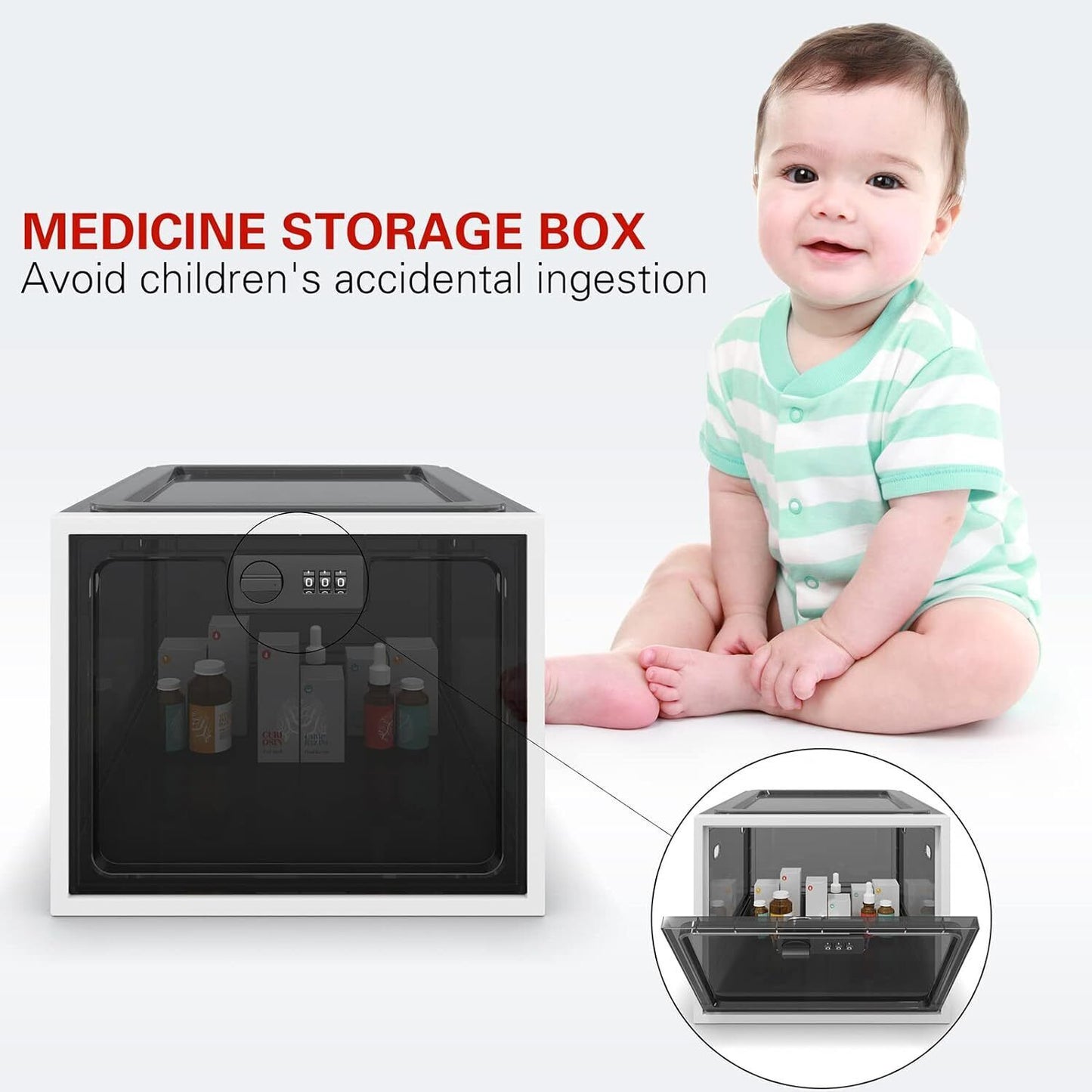 Lock Box Medicine for Safe Medication Locking for Home School Safety Childproof