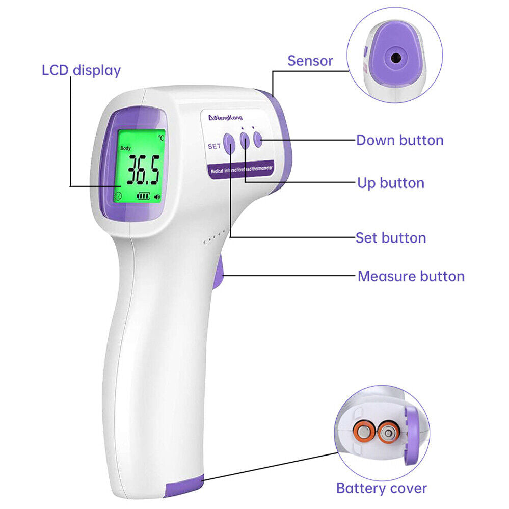 Ear Infared Forehead Gun Non Contact LCD Digital Body Temperature Thermometer