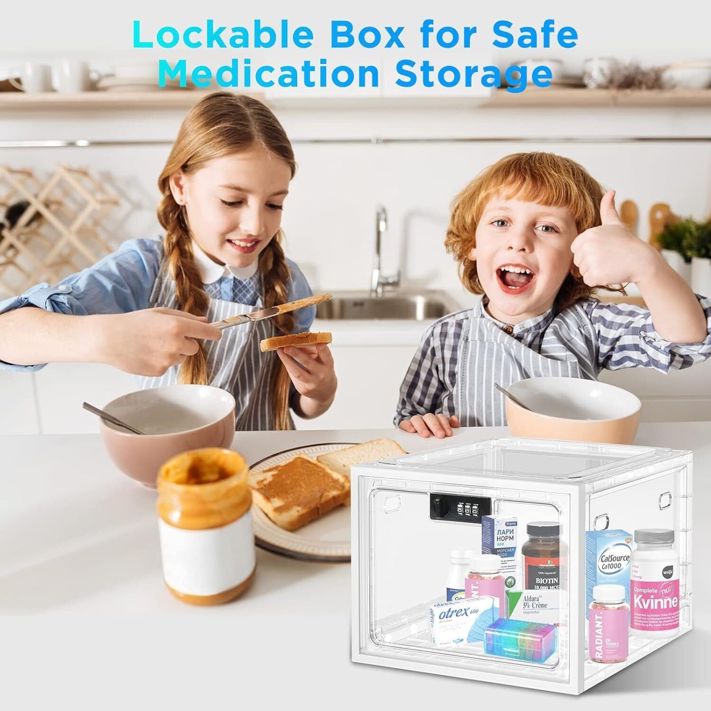 Lock Box Medicine for Safe Medication Locking for Home School Safety Childproof