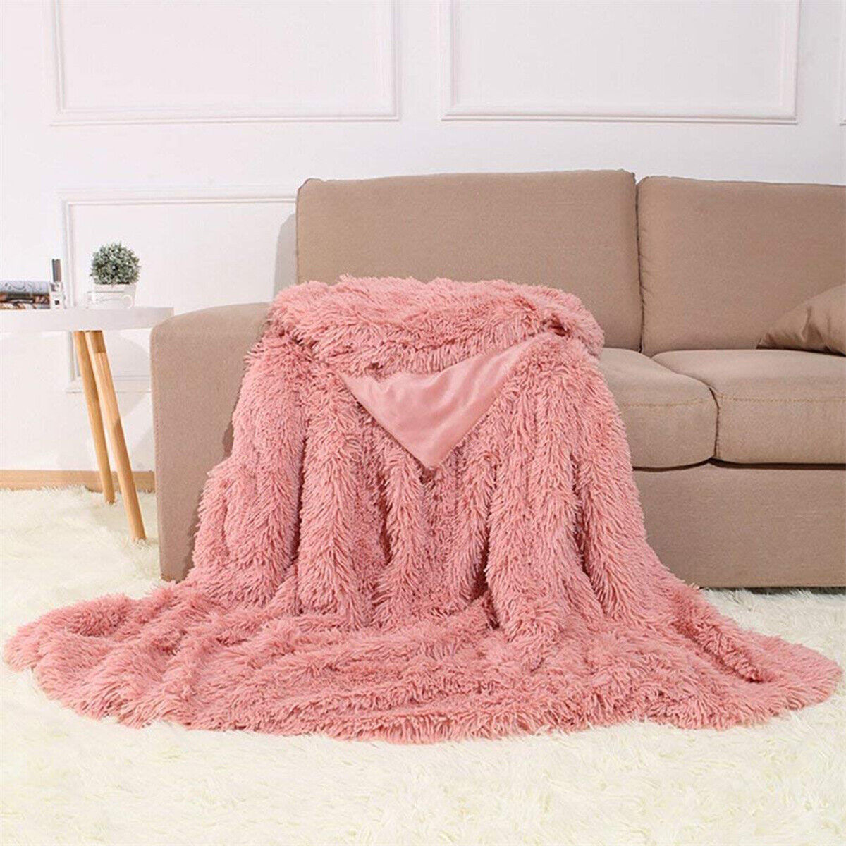 Therapeutic Blanket Soft Warm Solid Faux Fur Sherpa Fleece Throw Rug Sofa Couch Bedding Kid