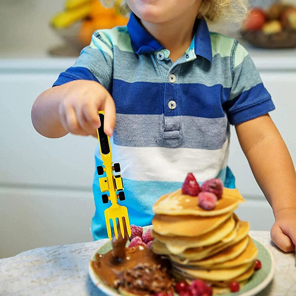 Constructive Eating - Construction Themed Set - Plate, Heavy Equipment Utensils