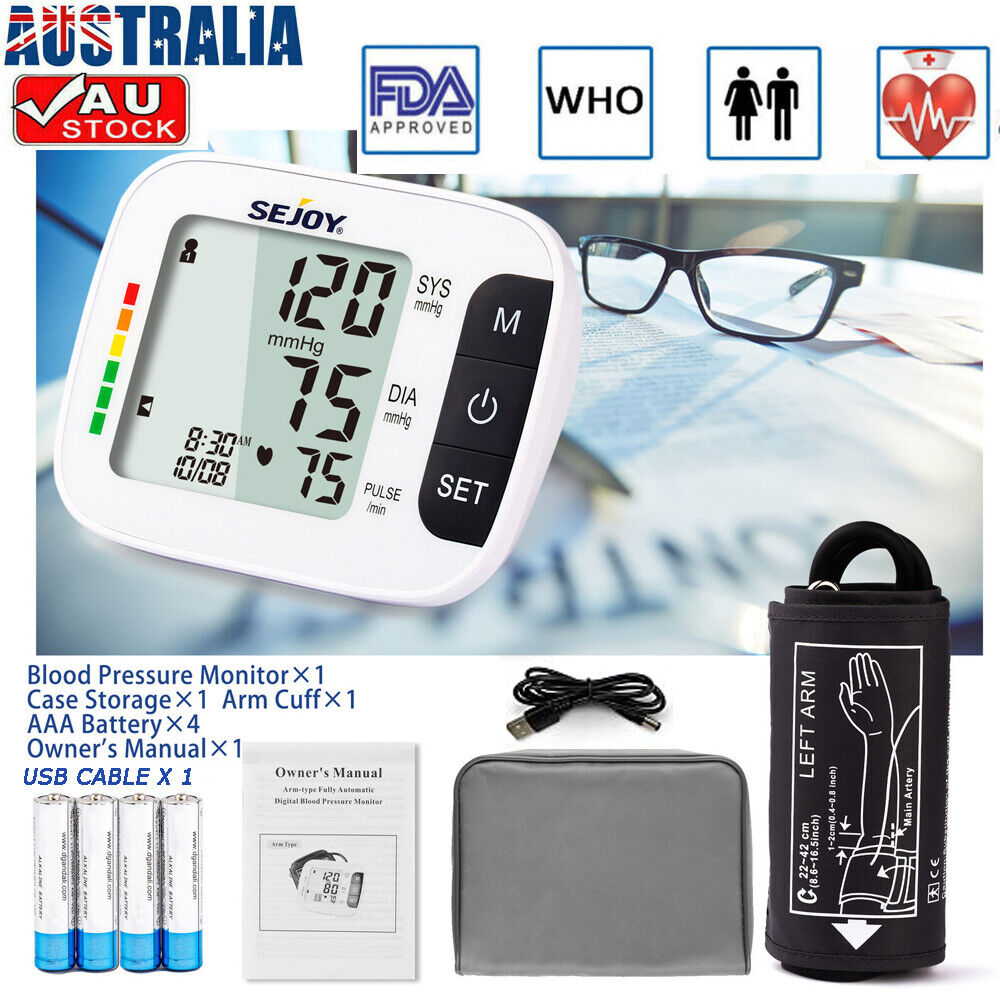 Digital Blood Pressure Monitor Upper Arm Automatic BP Machine Heart Rate Monitor