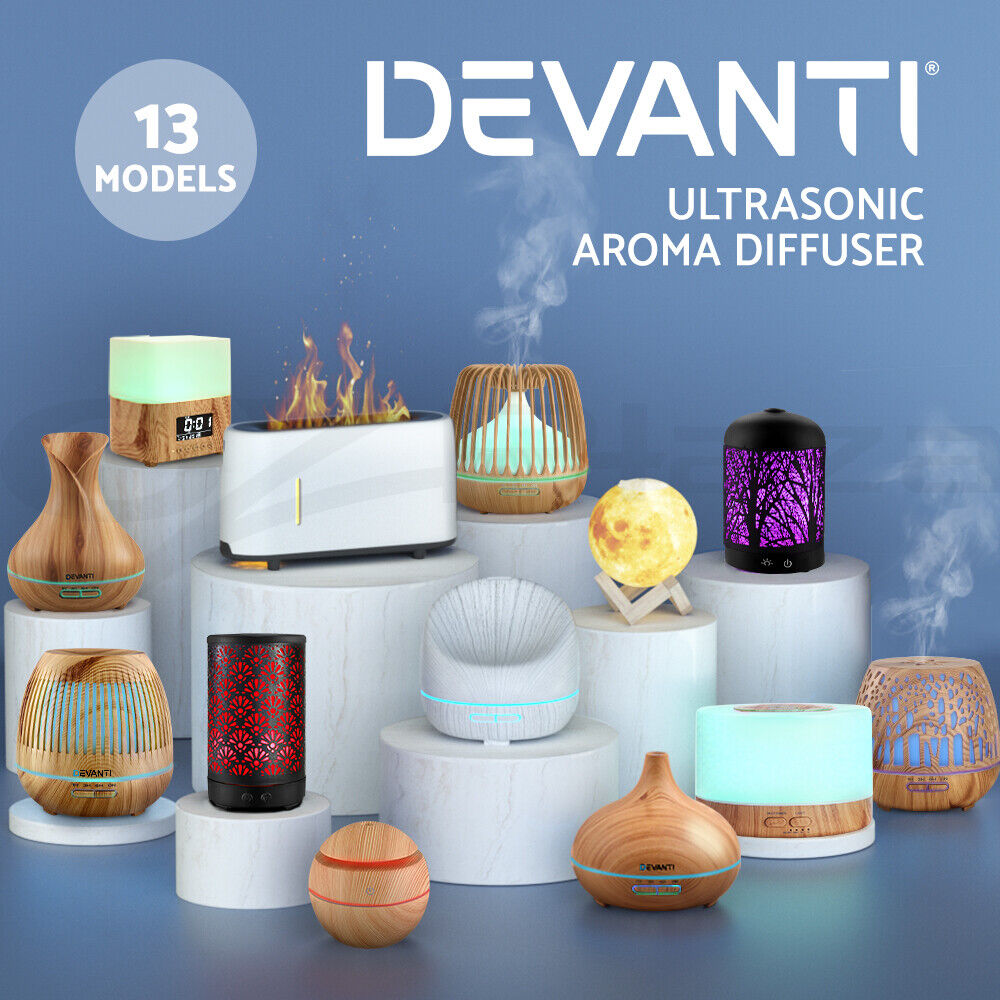 Devanti Aromatherapy Diffuser Aroma Essential Oil Ultrasonic Air Humidifier Mist