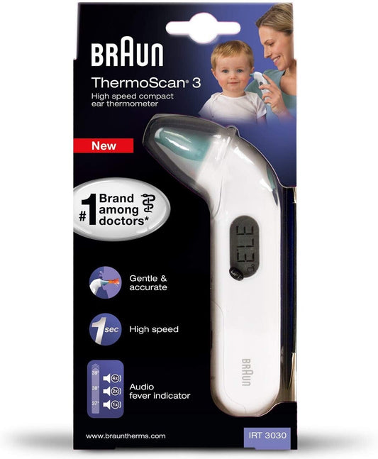 Braun Thermoscan 3 Infrared Precise Ear Thermometer Infant/Children IRT3030 OPEN