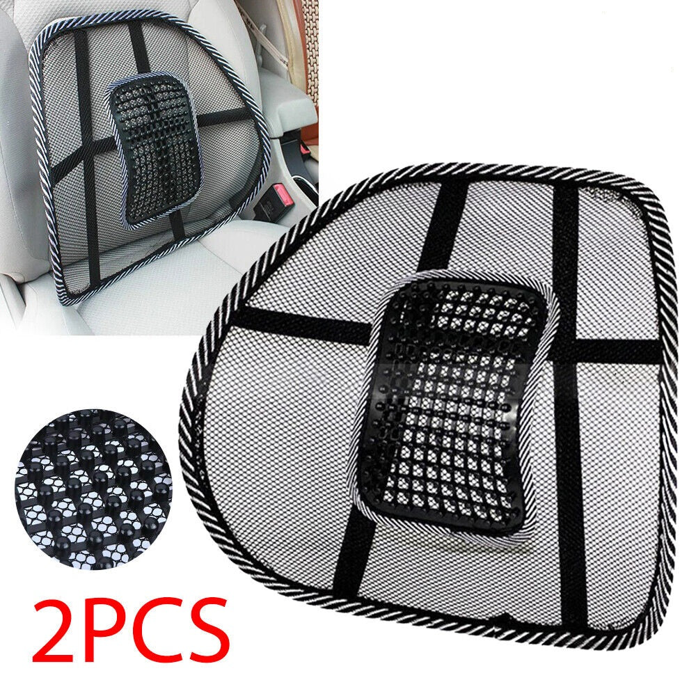 Mesh Back Rest Lumbar Support Office Chair Van Car Seat Home Pillow Cushion 2PCS