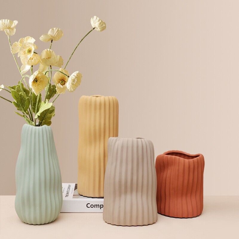 Ceramic Vase Nordic Morandi Irregular Rubber Paint Texture