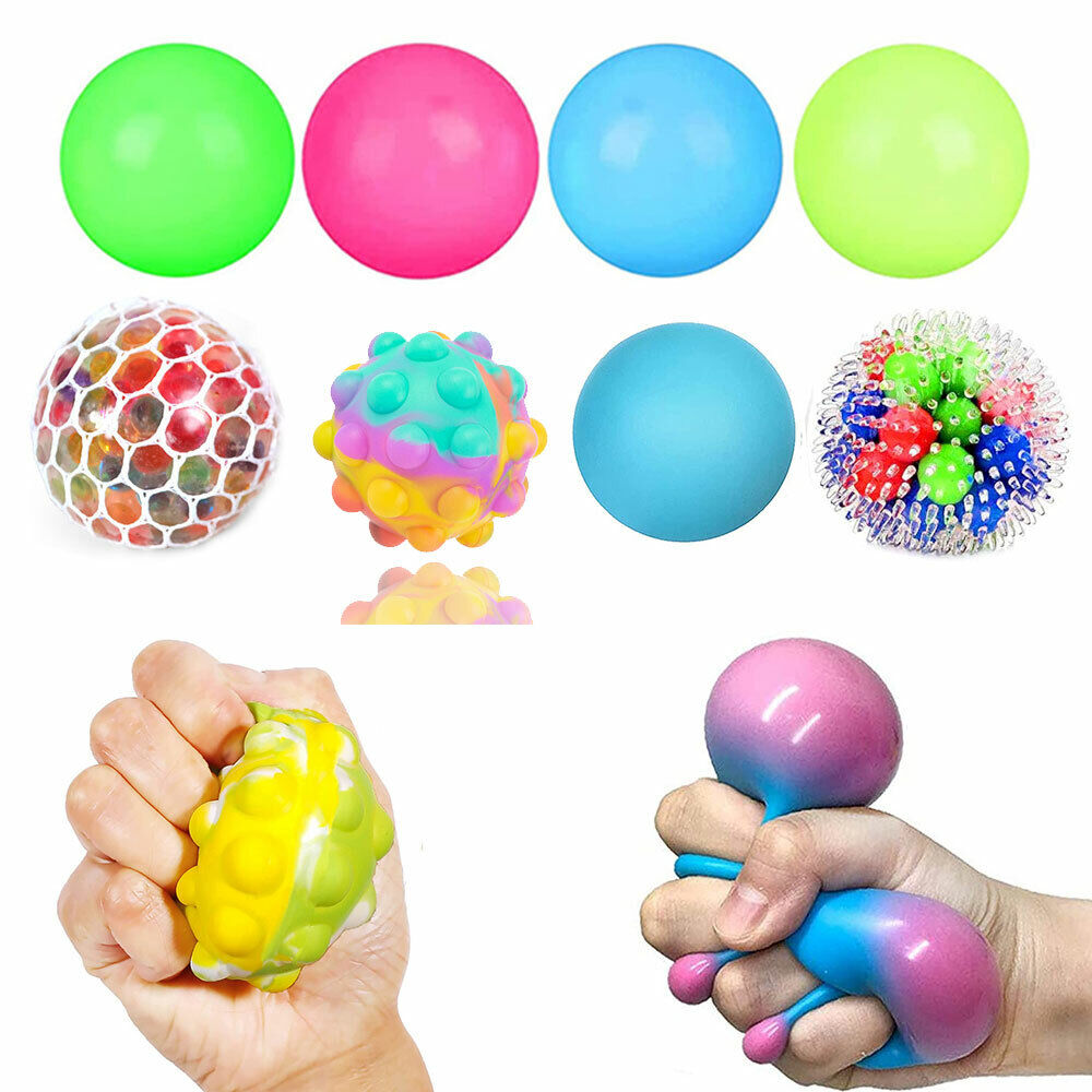 Sensory Squishy Stress Ball Pack for Kids and Adults - Anxiety Relief Fidget Toys