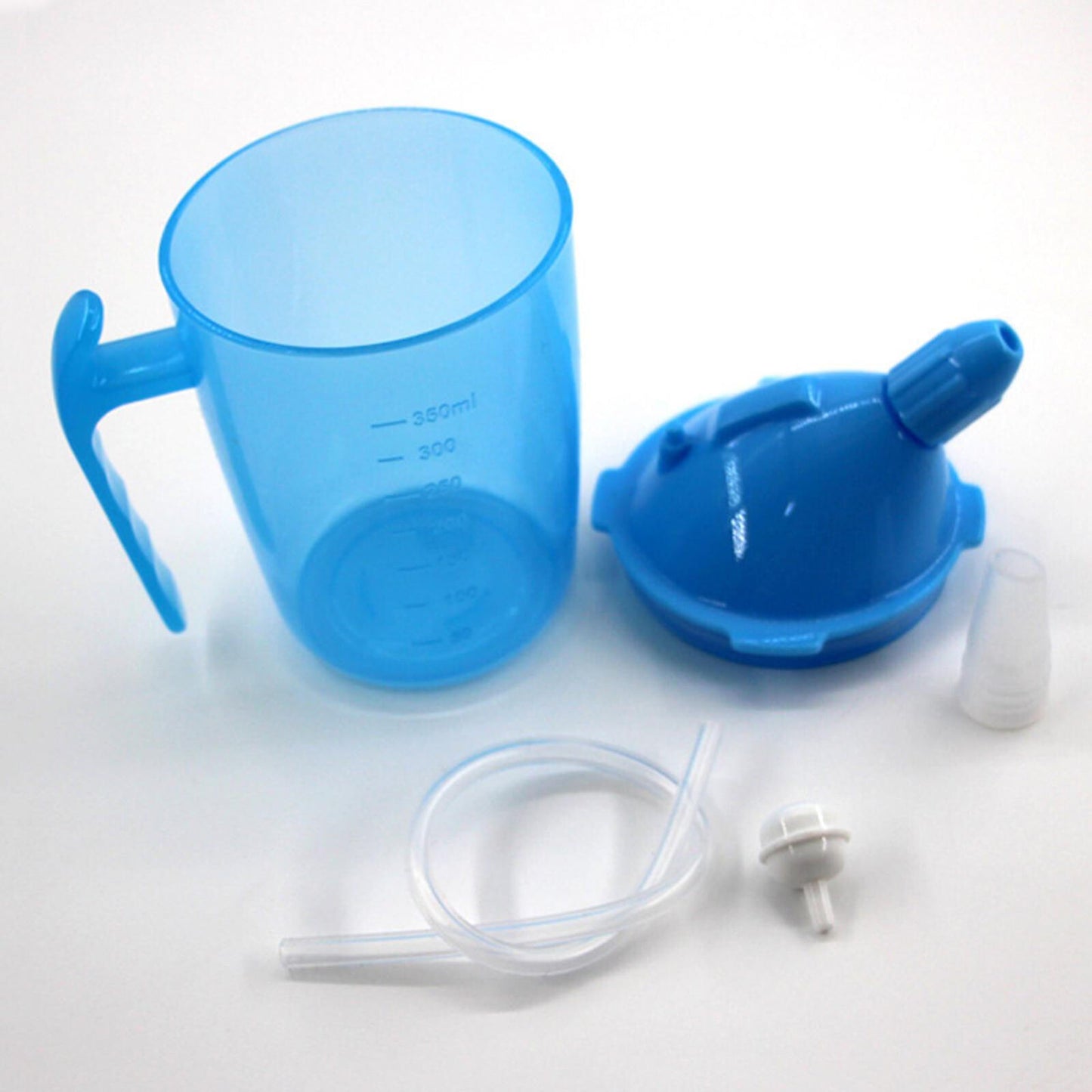 Spillproof Adult Sippy Cup for Liquids for Disabled Elderly with Weak Grip 350ml