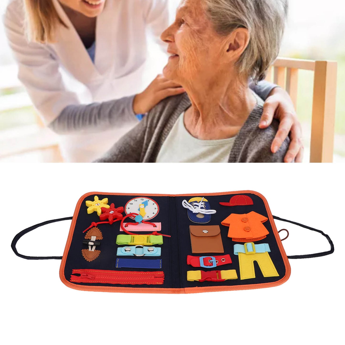 Sensory Blanket for Alzheimer's and Dementia with Fidget Activities for Autism and Mental Stimulation