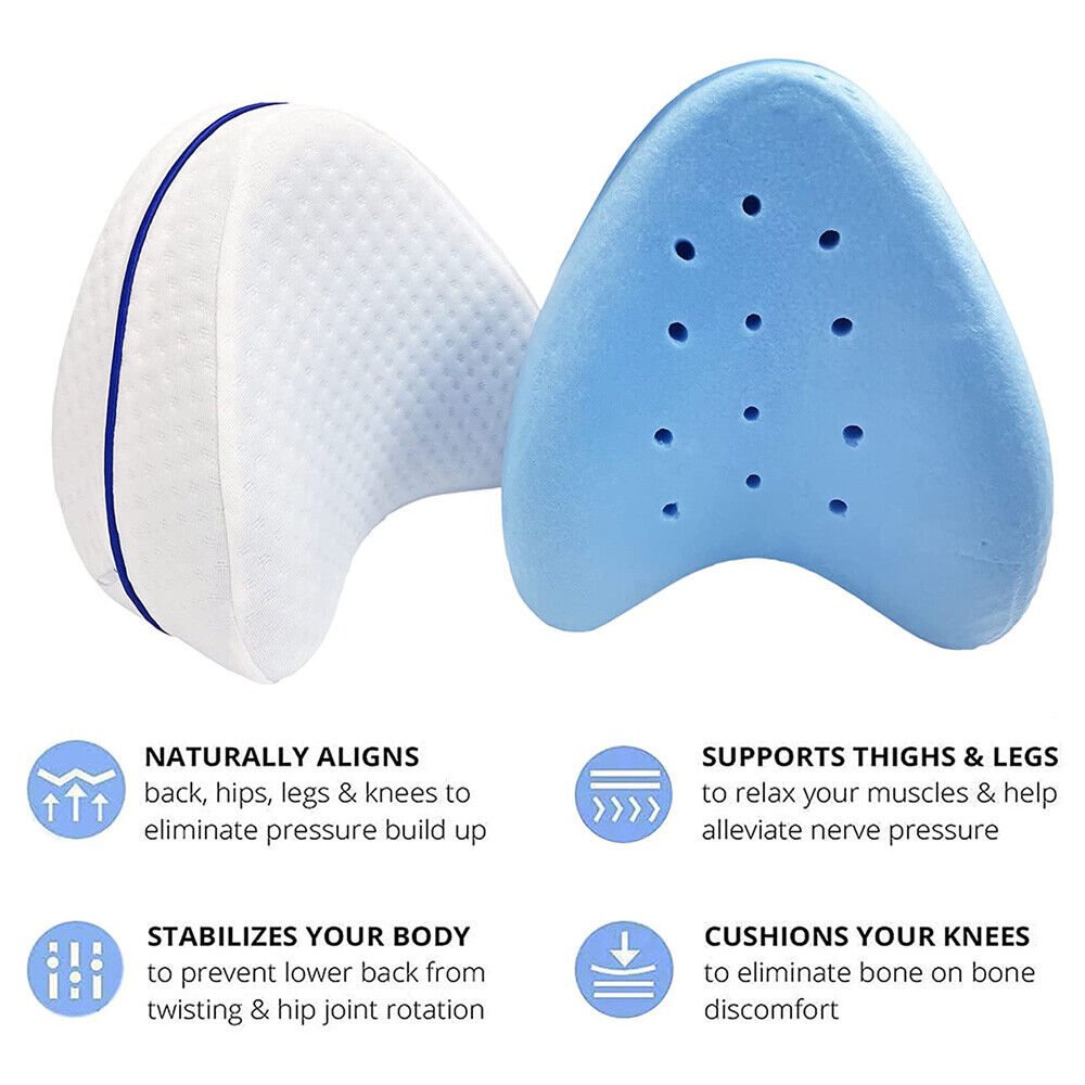 Leg Memory Foam Sleeping Pillows Knee Pillow Cushion Support Pain Relief Cover