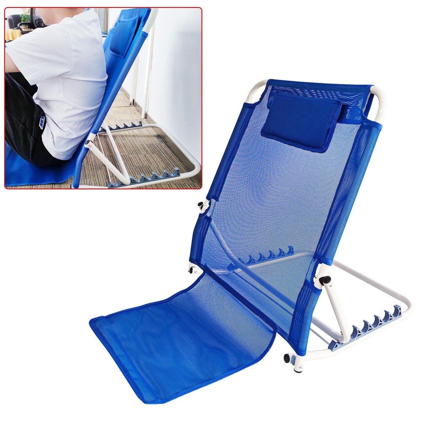 Adjustable 6 Angle Backrest Steel Back Rest Bed Support