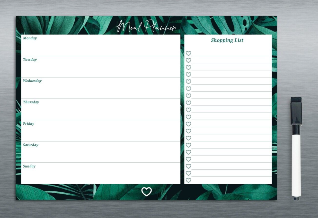 Simplify Meal and Shopping Planning: Minimalist Magnetic Meal Planner + FREE Marker!