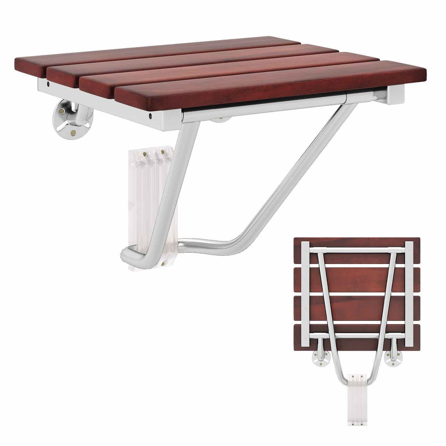 Folding Shower Seat Wall-Mounted Bath Stool Hidden Bathroom Porch 160KG Capacity