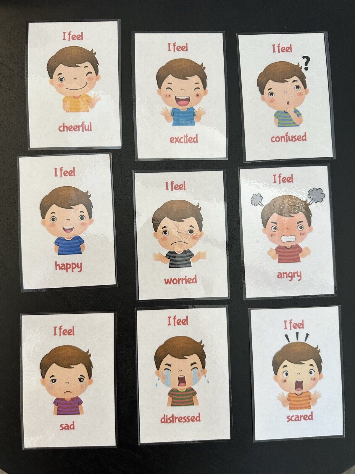 9 Visual Aid Emotions PECS card Mood Picture Communication Autism ASD ADHD NDIS