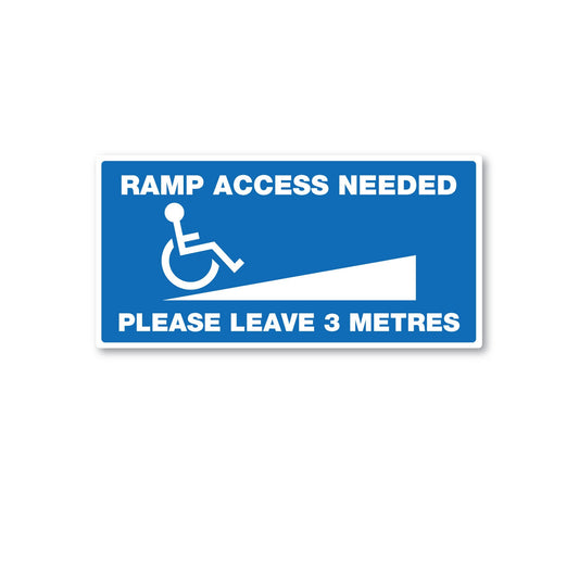 Disability 3m ramp access sticker sign 200mm quality water/fade proof vinyl safety