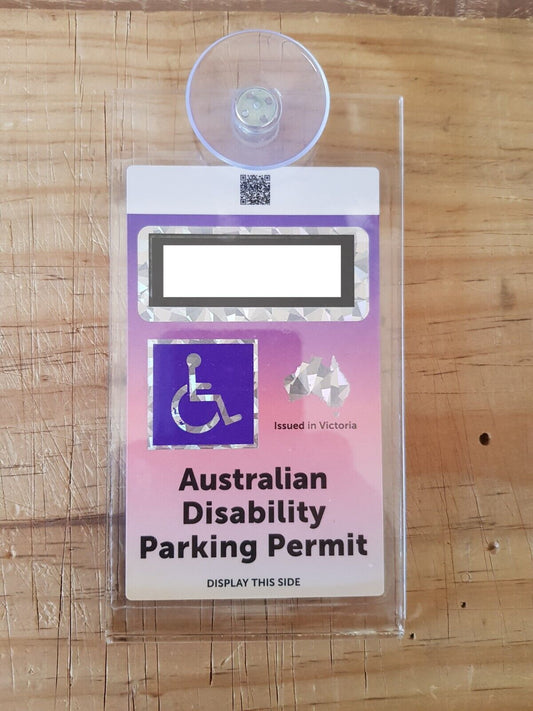 Disability Parking Permit Holder for Windscreen with Suction Cup Australian Made