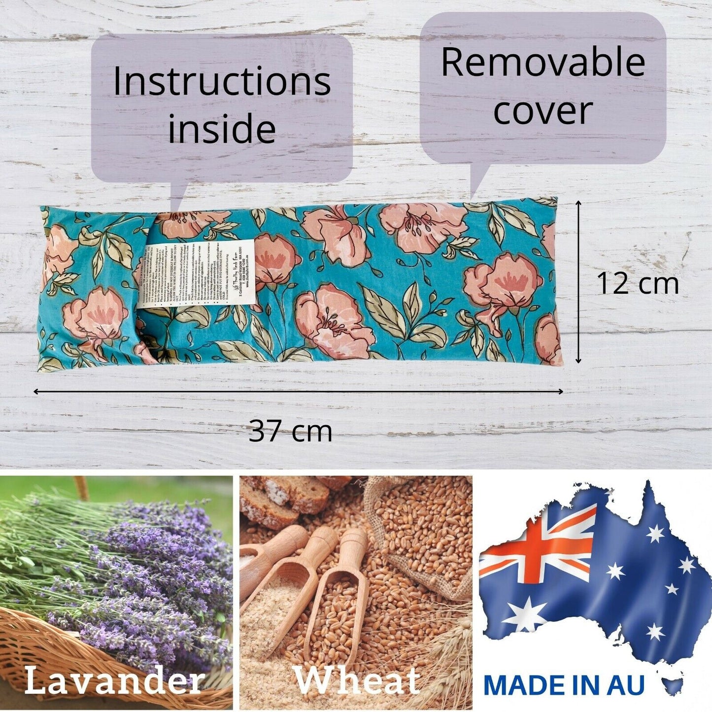 Microwavable Herbal Heat Pack Wheat Bag With Removable Cover Australian Handmade